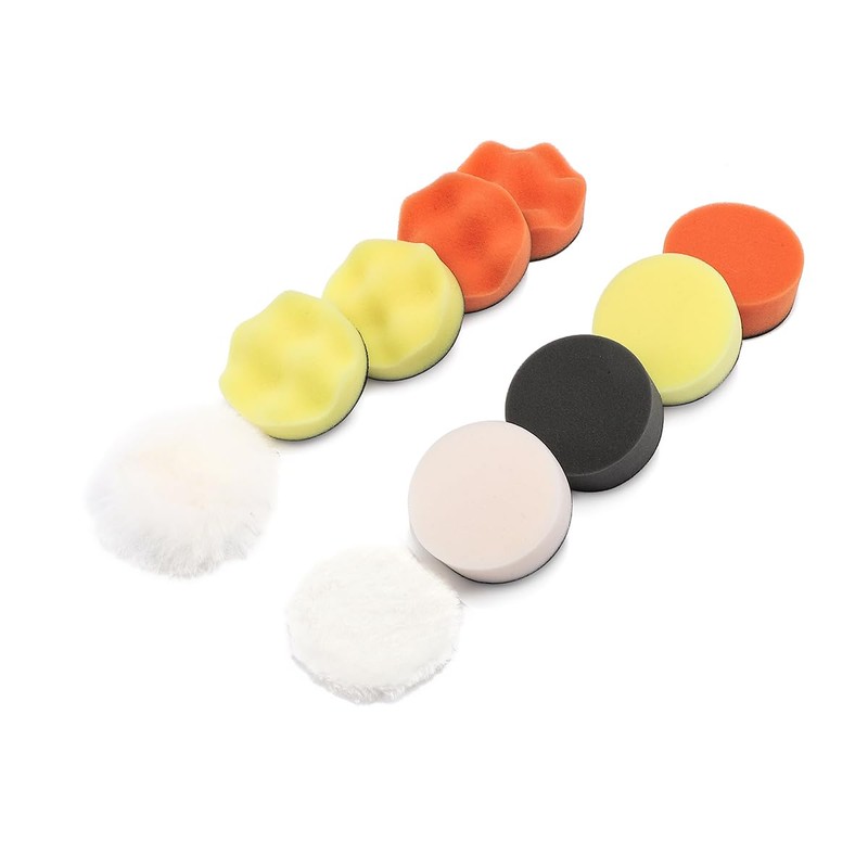 Pneumatic 3" Random Orbital Palm Sander with 10 Polishing Buffing