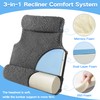 3-in-1 Lumbar Support Pillow with Headrest for Recliner, Memory Foam