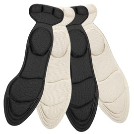 WLLHYF 2 Pair High Heel Shoe Insoles Breathable Sponge Pads Foot Cushion Insoles with Heel Grips Non-Slip High Heel Inserts for Women Loose Shoes, Improved Shoe Comfort