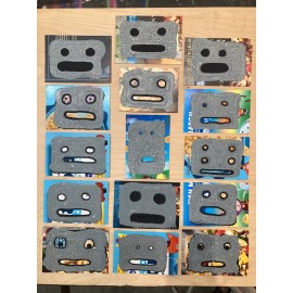 UNFRAMED new 5 x 7 handmade painted postcard contemporary art Chris Moss