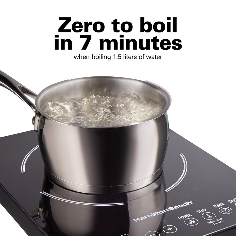 Hamilton Beach Portable Single Induction Cooktop Countertop Burner Hot Plate