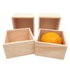 Anktily 4 Pieces Unfinished Wooden Boxes for Crafts, Small Square
