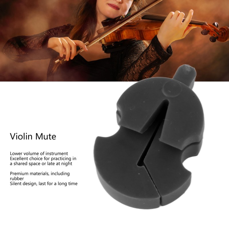 8Pcs Violin Mute Adjustable Rubber Silencer Single Hole Practice Parts