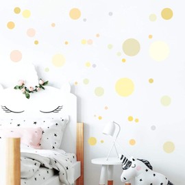 Wall sticker set, sticker set for children's nursery, 40 circles in delicate pastel colours.