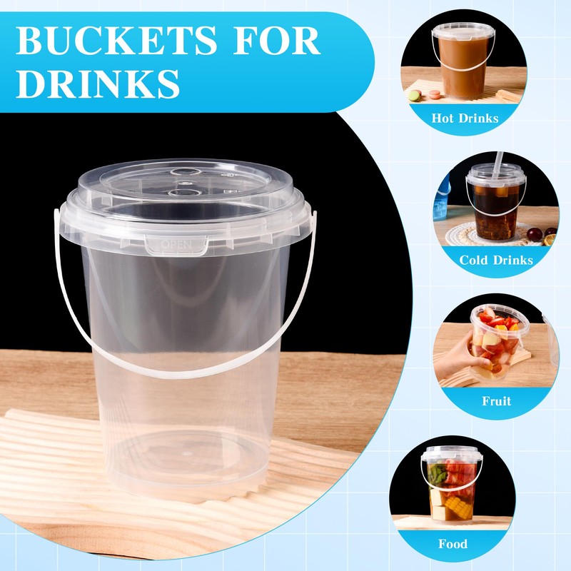 Drink Buckets with Lids and Straws for Party Hosts &
