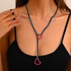 Heart Slip Chain Necklace Submissive Collar Chokers for Women Cuban