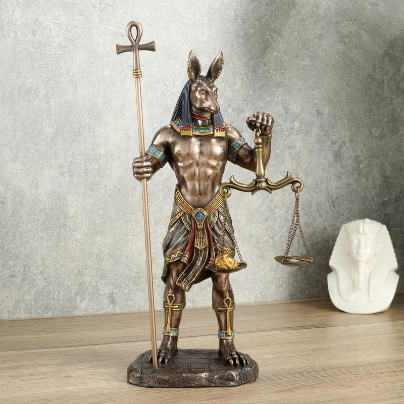 Veronese Design 10 5/8 Inch Anubis Holding Ankh Staff and