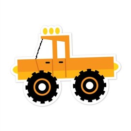 Walls 360 Peel & Stick Wall Decals: Caleb Gray Studios Yellow Truck (24 in x 18.25 in)