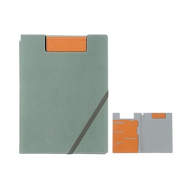 Costowns Ct-93 Bi-Fold Binder Clipboard, A4 Clip File, Thick, Hand, PU Leather, Vertical Document Contract Folder, Holds 30 Sheets of A4 Document Paper, 2 Pens Holder, Functional Multi-Size Pockets,
