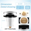 1068204 Pop Up Bathtub Drain Stopper, with 3/8'' Thread Studs