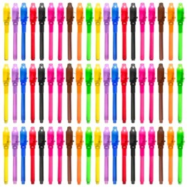 Scstyle Invisible Ink Pen 60Pcs Spy Pen With Uv Black Light Magic Spy Marker Kid