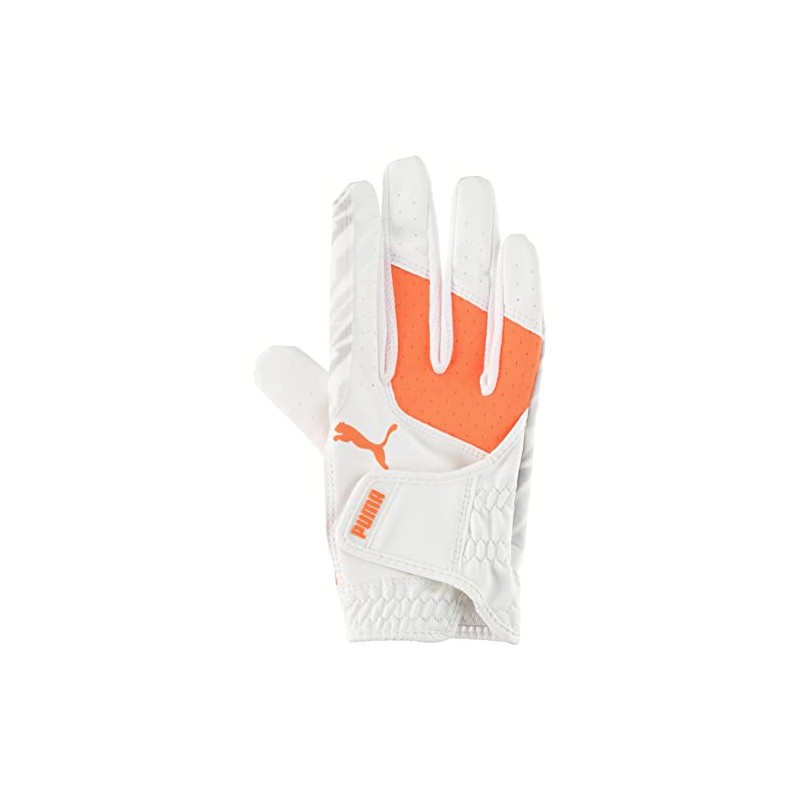 pwr grip glove (right hand)/bright, bright white/vivid orange
