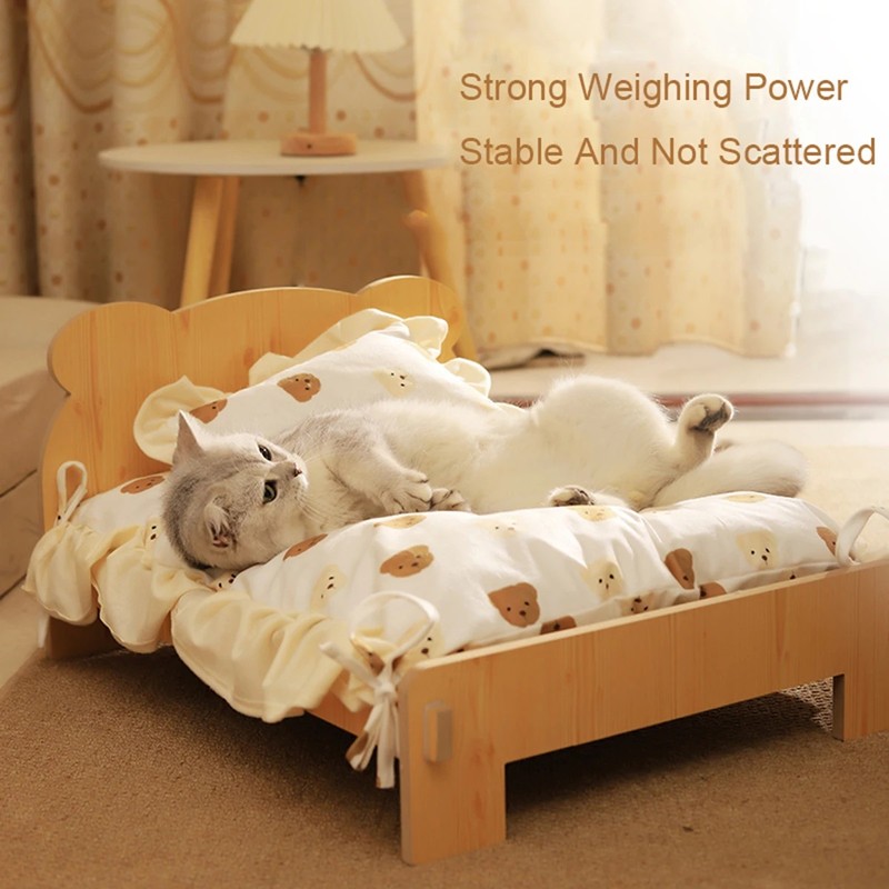 OKONOS Wooden Pet Bed Elevated Cat and Dog Bed Frame