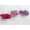 Wool Felt Narwhals- SET OF 3- Dark Pink- Baby Pink-