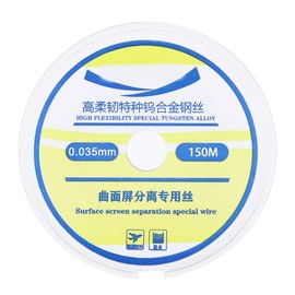 Socobeta 150 m Highly Flexible Screen Separating Wire Tungsten Alloy Steel Wire Telephone Screen Separator Wire for Telephone Screen (0.035 mm 150 m)