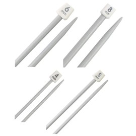 Plastic Knitting Needles Straight Single Pointed Sweater Needles Superior Quality DIY Craft Knitting Tool for Beginner Small Project 2 X 4mm 5mm 6mm 8mm (Pack of 4 Pairs) (Plastic)