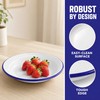 UKCOCO 4 Pcs Small Enamel Plates, 6.3 Inch/16cm Retro White