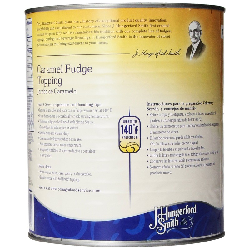 J. Hungerford Smith Fudge Topping, Caramel, 138 Ounce