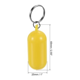 PATIKIL Floating Keychain, 3 Pack Plastic Key Float Surfing Fishing Marine Sailing Key Holder Buoyant Keyrings for Boating Kayaking Water Sports, Yellow
