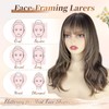 Cisyia Brown Blonde Highlight Wig with Bangs for Women, 4x4