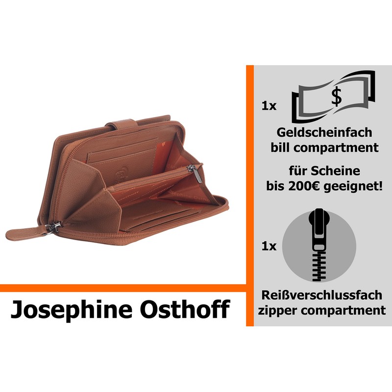 Josephine Osthoff Bremen Compact Genuine Leather Wallet with RFID Protection,