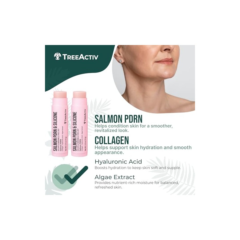 TreeActiv Silicone Scar Stick Lightweight Silicone Balm with Salmon PDRN,
