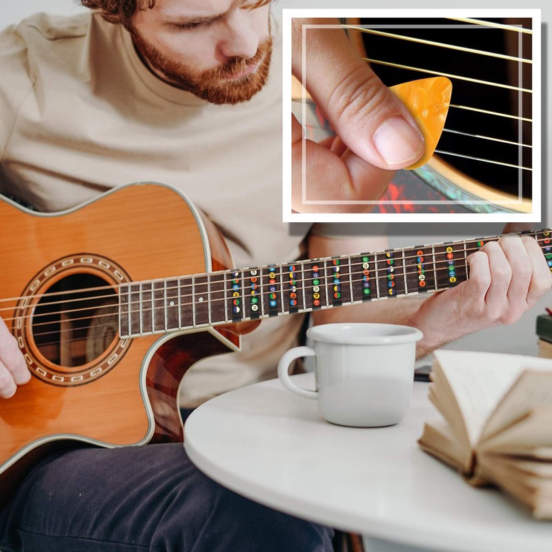 2 Pcs Guitar Fretboard Stickers, Guitar Note Stickers, Learn Guitar