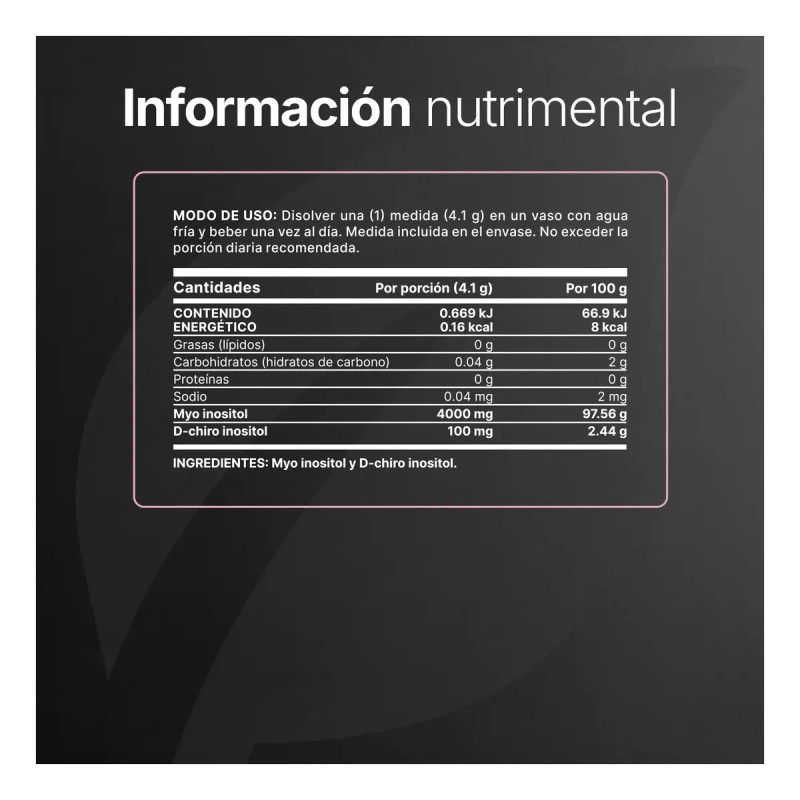 Myo Y D-chiro Inositol 246g Mezcla 40:1 Myo Inositol. B