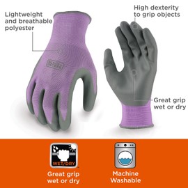 Black & Decker BD511LM Purple Ladies Foam Nitrile Grip Glove