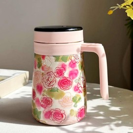 Carafe for Hot Liquids,550ml Vintage Thermal Coffee Carafe - Removable Infuser Vacuum Coffee Carafe, Hot Water Pitcher for Party/Home Coffee and Tea