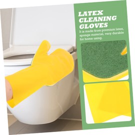 Healvian Reusable Cleaning Gloves for Household Dishwashing Durable Latex Kitchen Gloves Yellow and Green for Easy Washing and Moisture Protection