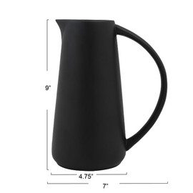 Bloomingville Black Stoneware Pitcher