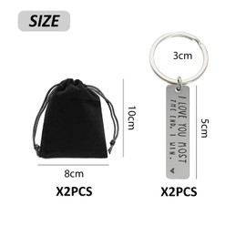 CYNOSURETECH 2 Keychains For Couples, With 2 Storage Bags, Driving Safety Keychain, I Love You Keychain, Cute Pendant For Couples, Gift For Your Lover