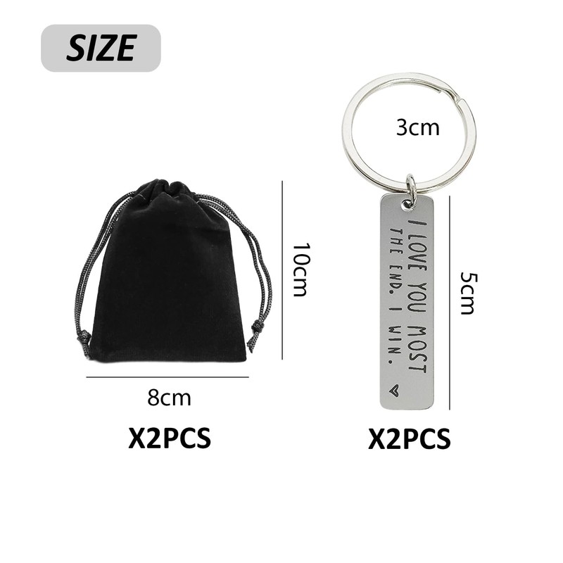 CYNOSURETECH 2 Keychains For Couples, With 2 Storage Bags, Driving