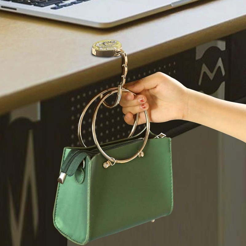 iwobi 3 Pcs Folding Handbag Table Hanger,Butterfly Design Bag Hanger