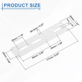 QUARKZMAN Gerade Stahlflachplatte, 2 Stück 177x40mm - Schwere Mending-Platte mit Löchern, Metallverstärkungs-Montageplatte mit Schrauben für Reparaturrahmen Gazebo (Weiß)