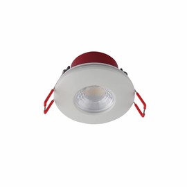 TEKLED Fire Rated Dimmable Downlight LED for Ceiling | Double CCT Change 3000K Warm White + 4000K Cool White | Durable Polycarbonate Material | IP65 Waterproof 500lm | White [Energy Class F]