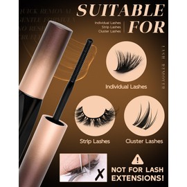 Cluster Lash Glue Remover – 5ml Gentle Eyelash Extension Remover for Cluster & Individual Lashes, Non-Irritating Lash Bond Solvent with Mascara Wand, Easy Self-Use at Home
