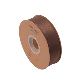 RibFlox Double Side Satin Ribbon, Continuous 20 Yards,Use for Craft Bows Bouquet, Gift Wrapping, Wedding Decoration, Floral Arrangement (Coffee, 1 inch)