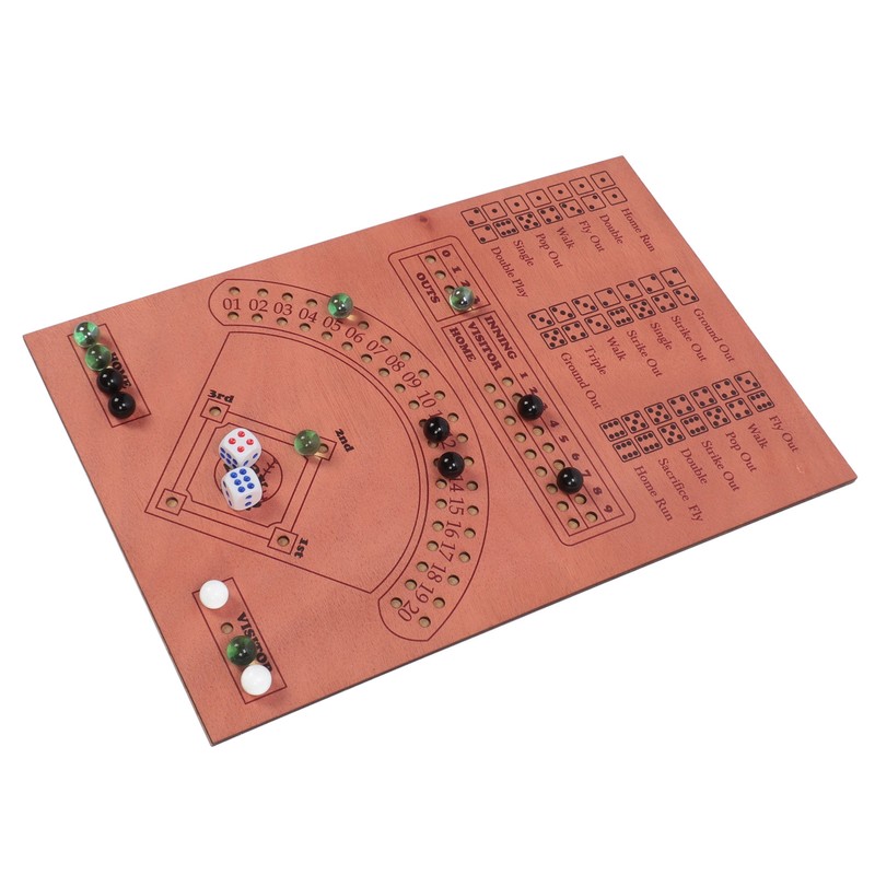 Baseball Dice Board Game Wooden Fun Baseball Battle Table Game