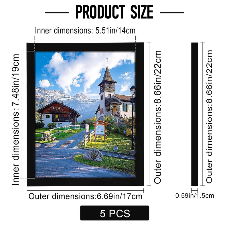 Dyrfolm 6x8 Picture Frame,Photo Frames with Plexiglass,Picture Frame Set for