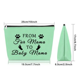 Sazuwu Mother's Day Gifts for New Moms Green Makeup Bag Pregnancy Announcement Gift Baby Reveal Gift Ideas Cosmetic Bag New Mommy Gifts for Women Birthday Christmas Gifts Travel Pouch