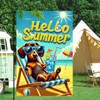 BlissYard Hello Summer Garden Flag Dachshund Dog Flag 12x18 Inch