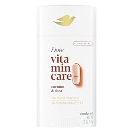 Dove Vitamincare+ Desodorante Libre de Aluminio Stick Coco y Karité para 72H Protección Contra El Olor Desodorante Transpirable para Mujeres 2.6 Oz