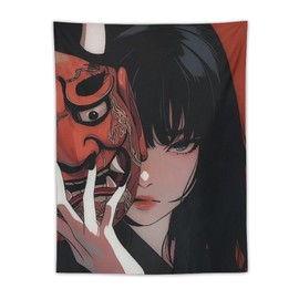 KTIMIPE Aesthetic Japanese Anime Girl Samurai Woman Tapestry Wall Hanging Large Wall Art Decor Flag Backdrop for Bedroom Living Room Dorm 30"×40"