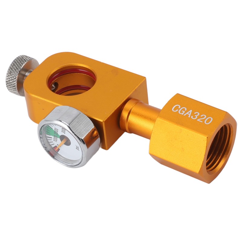 CGA320 CO2 Refilling Adapter with Pressure Gauge Soda Refill Quick