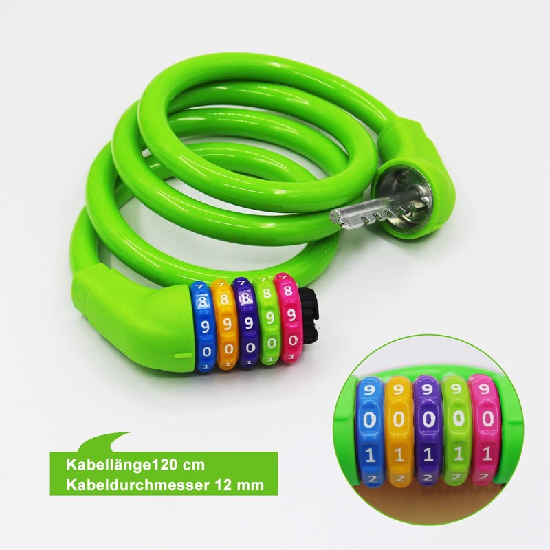 Goldpool Colourful Bike Lock Combination Lock, High Security 5 Digit