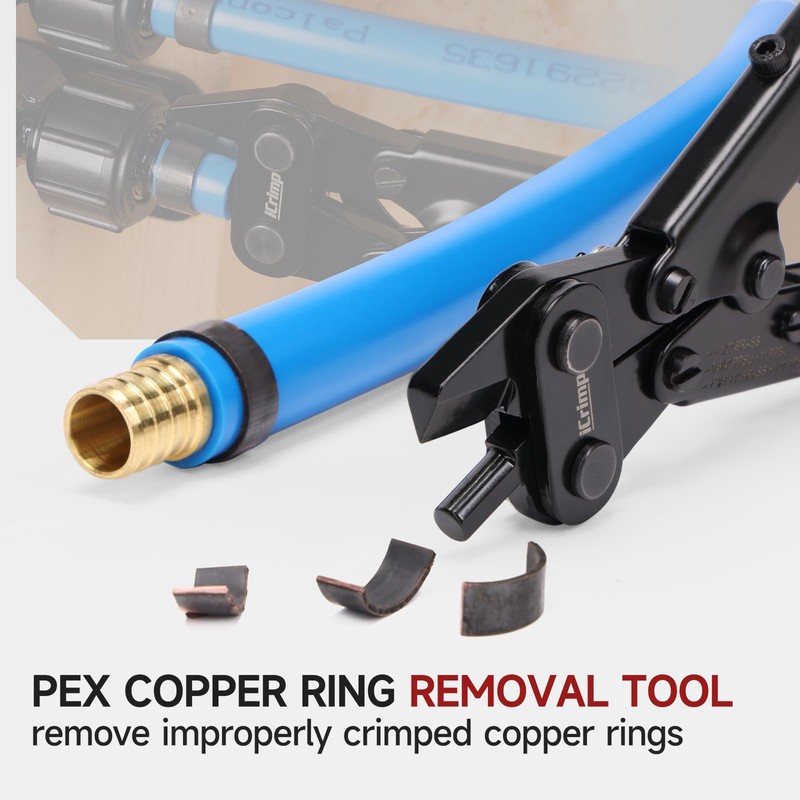iCrimp Angle Head PEX Crimping Tool Kit for 3/8,1/2,3/4,1-inch with
