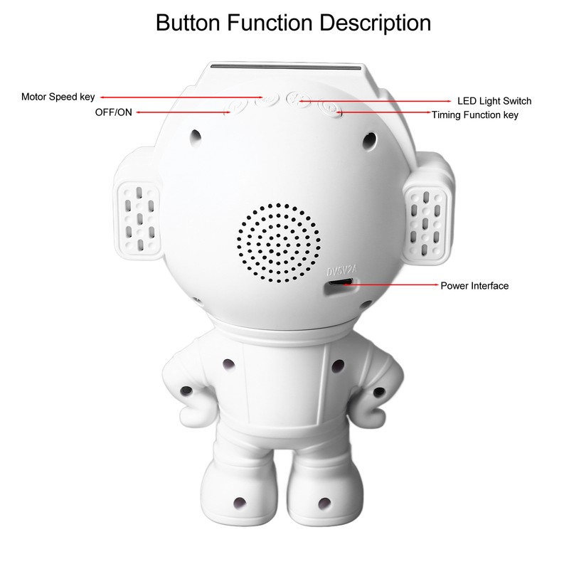 Astronaut Star Sky Projection Light Romantic Projector Lamp with Bluetooth
