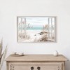 Beach Window Canvas Wall Art: Living Room Blue Ocean Scene